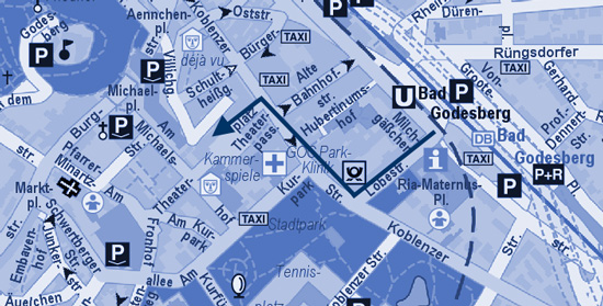 Stadtplan mit Fuweg